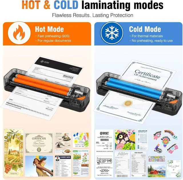 Alt view image 4 of 7 - 13" Laminator Machine, 7-in-1 Laminator 3Mil/5Mil Mode Heat with 50 Sheets | 90S Warm-Up, Jam-Free, Paper Trimmer, Corner Rounder & Photo Frame Kit 11x17 Laminator for School, Office & Business