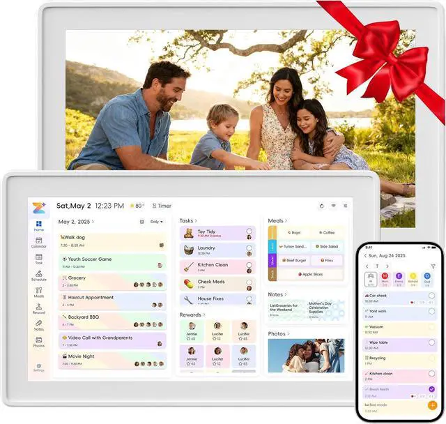 Main image of Digital Calendar,15.6-inch Digital Wall Planner & Chore Chart, Touchscreen Family Organizer for Schedules,Events & Reminders, Wall Mount Included,Smart Calendar Perfect for 2026 Planning (White Frame)