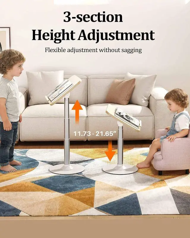 Alt view image 4 of 7 - 2-in-1 Kids Reading Stand for Books and Tablets, Adjustable Book Holder | Reading Stand for Kid Books,Kid-Friendly Ergonomic Book Holder for Toddlers,Laptop Riser Stand for Homeschool Floor Couch Bed