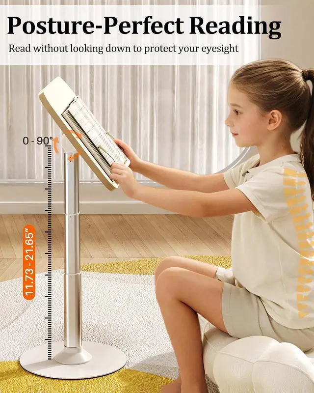 Alt view image 3 of 7 - 2-in-1 Kids Reading Stand for Books and Tablets, Adjustable Book Holder | Reading Stand for Kid Books,Kid-Friendly Ergonomic Book Holder for Toddlers,Laptop Riser Stand for Homeschool Floor Couch Bed