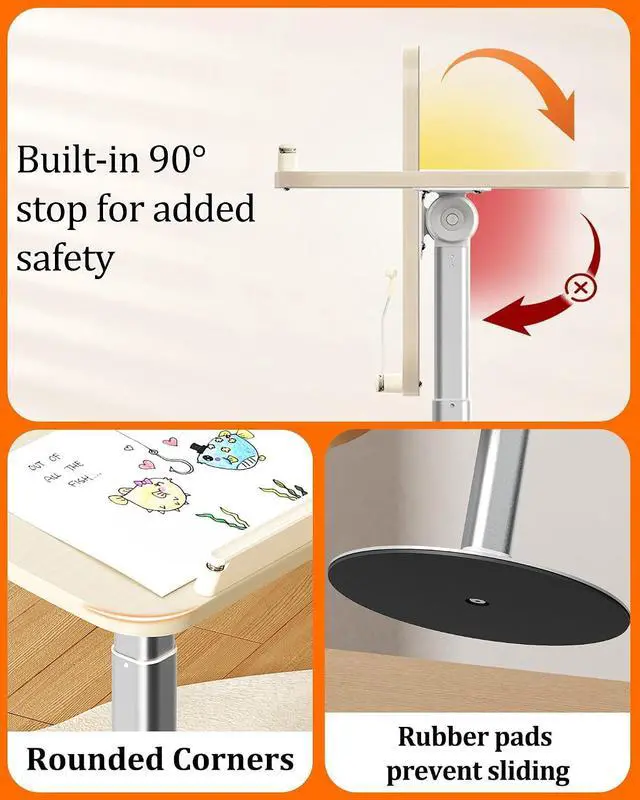 Alt view image 5 of 7 - 2-in-1 Kids Reading Stand for Books and Tablets, Adjustable Book Holder | Reading Stand for Kid Books,Kid-Friendly Ergonomic Book Holder for Toddlers,Laptop Riser Stand for Homeschool Floor Couch Bed
