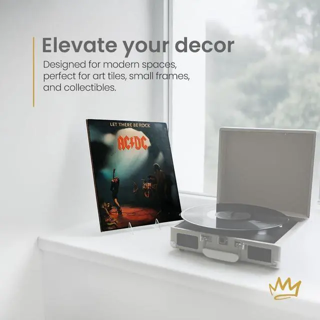 Alt view image 3 of 6 - - 5.5" Clear Acrylic Display Stand Made in USA - 12 Pack | Holds Plates, Pictures, Photos, Books, Frames, Posters & Art - Sturdy, Adjustable, Great for Home, Office or Retail Use