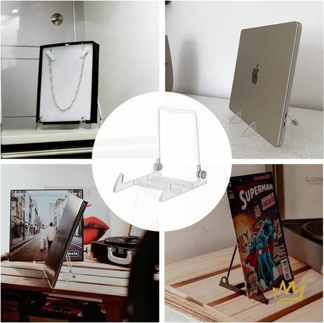 Alt view image 5 of 6 - - 5.5" Clear Acrylic Display Stand Made in USA - 12 Pack | Holds Plates, Pictures, Photos, Books, Frames, Posters & Art - Sturdy, Adjustable, Great for Home, Office or Retail Use