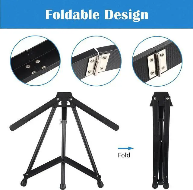 Alt view image 4 of 6 - 4 Pack 15" to 21" Tabletop Easel for Painting &Display | Black Aluminum Tripod with Rubber Feet, Holds Canvas, Paintings, Books, Photos, Signs