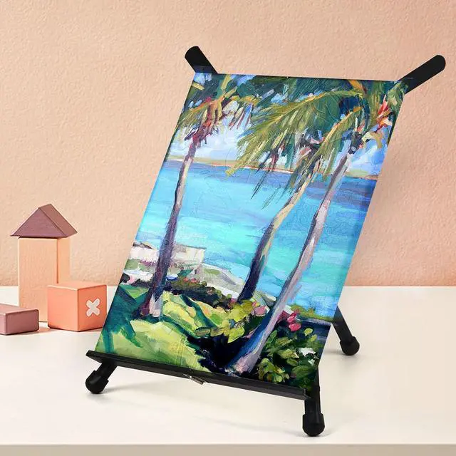 Alt view image 6 of 6 - 4 Pack 15" to 21" Tabletop Easel for Painting &Display | Black Aluminum Tripod with Rubber Feet, Holds Canvas, Paintings, Books, Photos, Signs