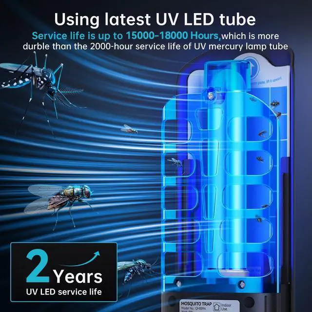 Alt view image 6 of 7 - Fruit Fly Traps Indoor for Home: Plug in Mosquito Bug Zapper | Gnat Moth Catcher with 9W Night UV Light, 2 Devices 20 Sticky Glue Board Refills for Indoors Flying Insect Trap