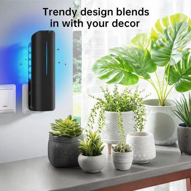Alt view image 7 of 7 - Fruit Fly Traps Indoor for Home: Plug in Mosquito Bug Zapper | Gnat Moth Catcher with 9W Night UV Light, 2 Devices 20 Sticky Glue Board Refills for Indoors Flying Insect Trap