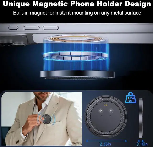 Alt view image 7 of 7 - AI Voice Recorder Designed as Magnetic Phone Stand, Real-Time Transcription in 100+ Languages, Smart Digital Audio Recorder Transcribe & Summarize Note Taker Lectures Meetings (Space Gray)