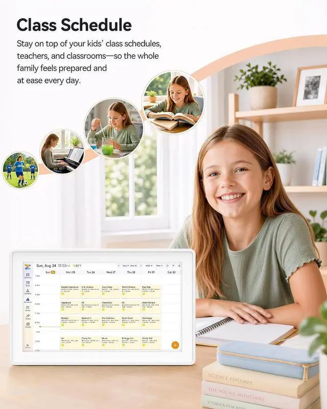 Alt view image 6 of 7 - Digital Calendar,15.6-inch Digital Wall Planner & Chore Chart, Touchscreen Family Organizer for Schedules,Events & Reminders, Wall Mount Included,Smart Calendar Perfect for 2026 Planning (White Frame)