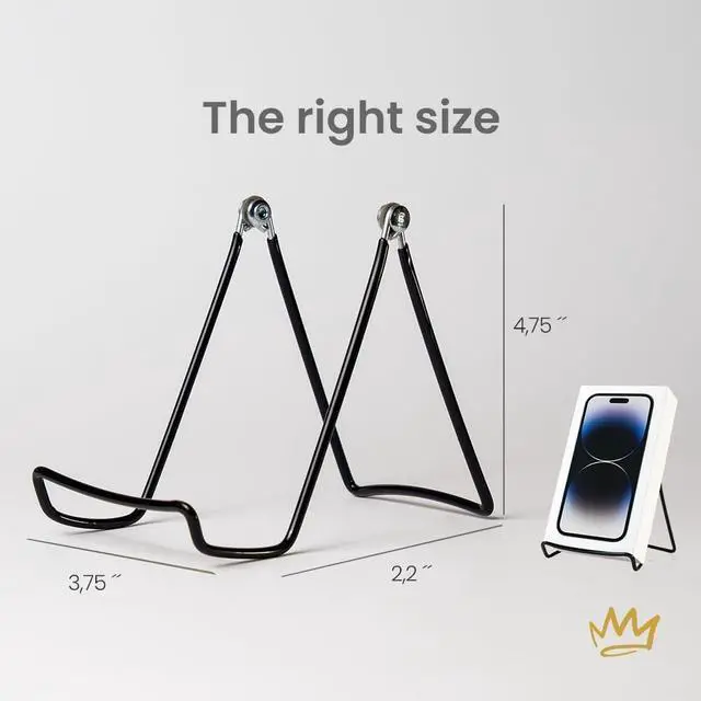 Alt view image 4 of 6 - - 4.75" Black Metal Display Stand Made in USA - 12 Pack | Holds Plates, Pictures, Photos, Books, Frames, Posters & Art - Sturdy, Adjustable, Great for Home, Office or Retail Use
