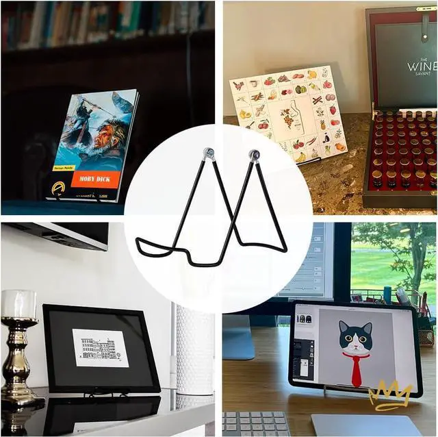 Alt view image 5 of 6 - - 4.75" Black Metal Display Stand Made in USA - 12 Pack | Holds Plates, Pictures, Photos, Books, Frames, Posters & Art - Sturdy, Adjustable, Great for Home, Office or Retail Use