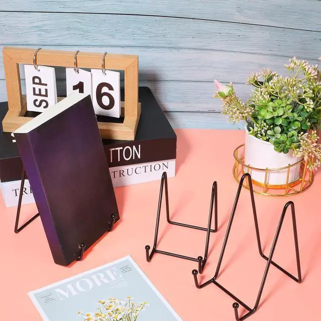 Alt view image 4 of 7 - 24 Pcs Plate Stands for Display Metal Photo Easel Stand Book Holder Plate Holder Picture for Decorative Display Easels Picture Frame Stands Rack (4.3 Inch, 6 Inch)
