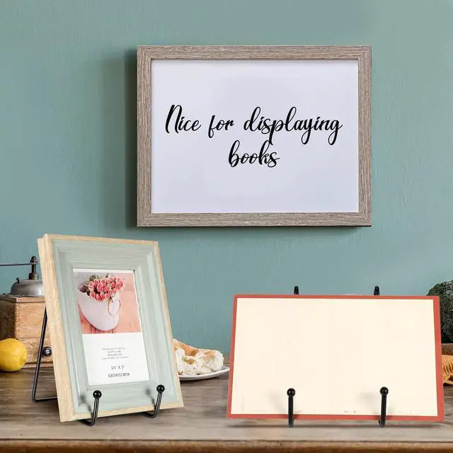 Alt view image 6 of 7 - 24 Pcs Plate Stands for Display Metal Photo Easel Stand Book Holder Plate Holder Picture for Decorative Display Easels Picture Frame Stands Rack (4.3 Inch, 6 Inch)
