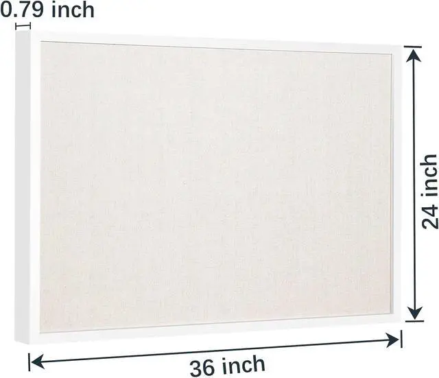 Alt view image 2 of 7 - Linen Cork Bulletin Board, 24"x 36", White Frame | Corkboard, Vision Board, Ideal for School, Home and Office