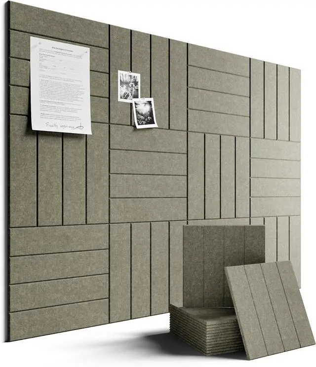 Main image of Felt Bulletin Board & Cork Board Alternative, Earth Brown | 48" x 36" Pin board, Removable Adhesive Tabs, Easy Install Without Wall Damage, For Home Office Decor