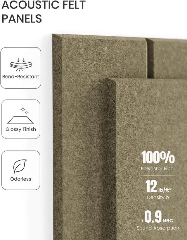 Alt view image 4 of 7 - Felt Bulletin Board & Cork Board Alternative, Earth Brown | 48" x 36" Pin board, Removable Adhesive Tabs, Easy Install Without Wall Damage, For Home Office Decor