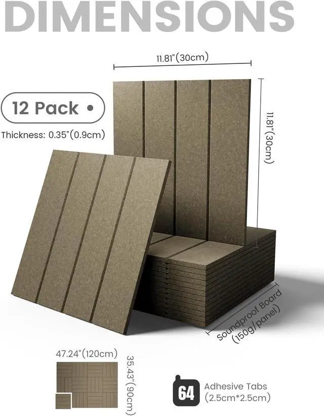 Alt view image 2 of 7 - Felt Bulletin Board & Cork Board Alternative, Earth Brown | 48" x 36" Pin board, Removable Adhesive Tabs, Easy Install Without Wall Damage, For Home Office Decor