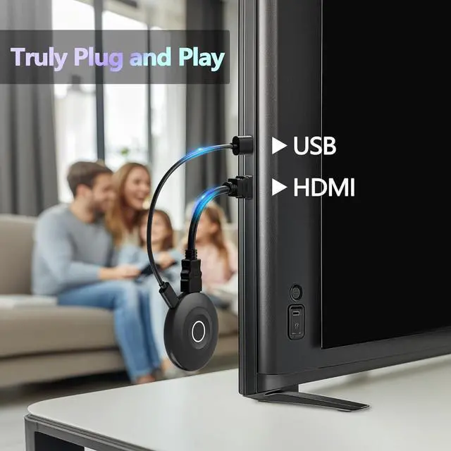 Alt view image 6 of 7 - True 4K Wireless Display Adapter, Plug & Play, HDMI Dongle 5G+2.4G Wireless Screen Mirroring Cast from Smartphone Tablet Laptop PC to HDTV/Monitor/Projector, Support AirPlay DLNA Miracast