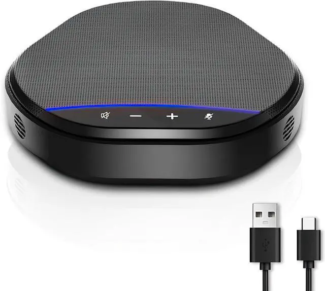 Main image of Conference Speakerphone with 360° Voice Pickup, AI Noise Reduction & Echo Cancellation, USB Plug and Play Desktop Microphone Speaker for Zoom, Teams, Home Office & Online Meetings