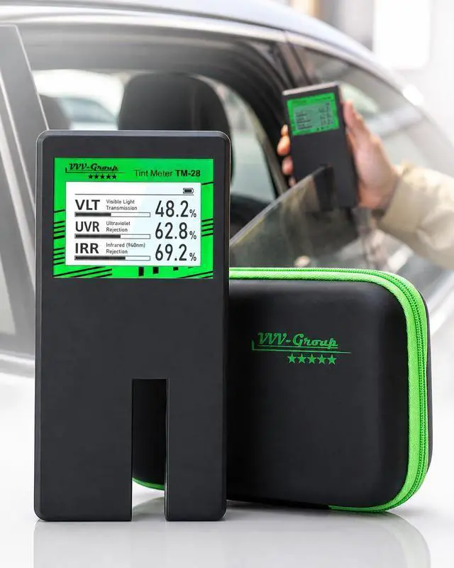Main image of Tint Meter TM-28 Digital Window Tint Tester with 3-in-1 VLT, UVR & IRR Measurement, 15mm (0.56in) Slot, Auto Calibration, Rotatable Backlit Display, Rechargeable Battery