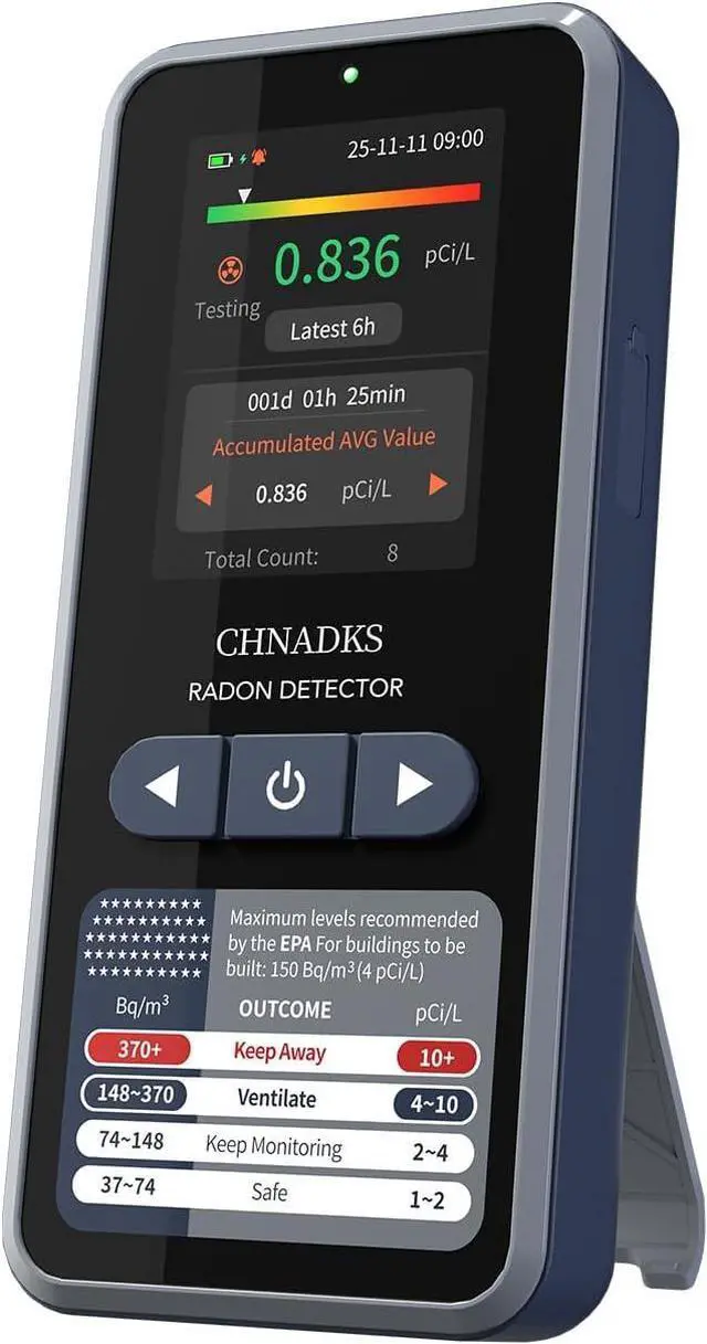 Main image of RM-66 Radon Detector for Home, Portable Radon Monitor with TFT Color Display, Audible & Visual Alarm, Easy-to-Use, Rechargeable Type-C, Long-Term Monitoring in pCi/L or Bq/m³