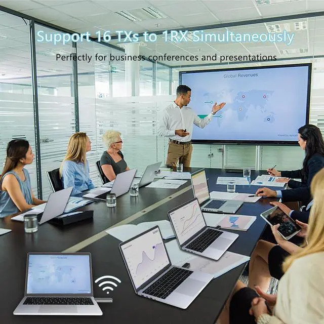 Alt view image 6 of 7 - Wireless HDMI Transmitter and Receiver 1080P@60Hz, Plug and Play Wireless HDMI Extender Kit, Wireless HDMI Display Adapter Screen Casting Device from Laptop/Camera/PC to TV Projector/Monitor, White