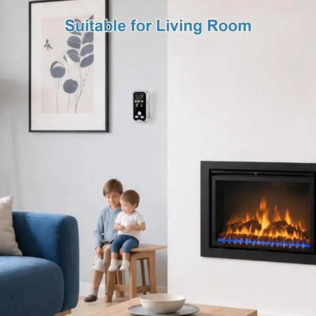 Alt view image 6 of 7 - Portable Wall Plug Indoor Air Quality Detector with HD Display Rechargeable | Environmental Monitor, Accurate Temp Humidity Tester for Home Office RV Camping Greenhouse Indoor Environment Tracking