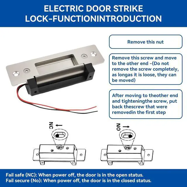 Alt view image 4 of 7 - 2026 Upgraded Access Control Electric Strike Door Lock Kit | Fit Cylindrical Mechanical locksets Wireless Door Buzzer Entry System ,with Remote Control, Button, Buzzer, Power Adapter