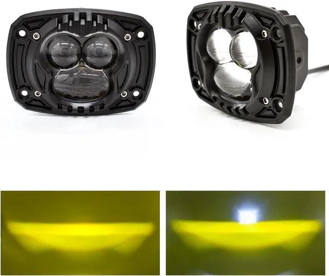 Main image of Fog Light 4" Flush Mount Pod for Offroad | Amber, Bumper Light Bar, Spot Lamp, Surface Mount, 8D Square, Work & Reversing Light, for Truck ATV UTV