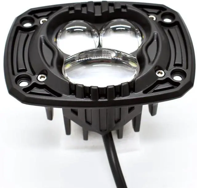 Alt view image 5 of 6 - Fog Light 4" Flush Mount Pod for Offroad | Amber, Bumper Light Bar, Spot Lamp, Surface Mount, 8D Square, Work & Reversing Light, for Truck ATV UTV