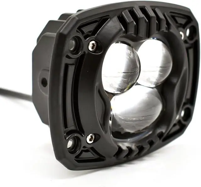 Alt view image 3 of 6 - Fog Light 4" Flush Mount Pod for Offroad | Amber, Bumper Light Bar, Spot Lamp, Surface Mount, 8D Square, Work & Reversing Light, for Truck ATV UTV