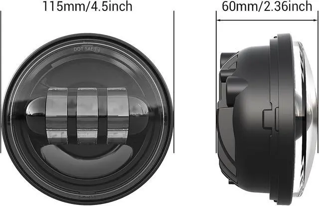 Alt view image 3 of 6 - 4.5 Inch LED Passing Fog Lights Compatible with Harley Davidson 2 PCS Black | Motorcycle Fog Lamps Fit for Road King Street Glide Ultra Classic Electra Glide Auxiliary Light Bulb Projector Driving