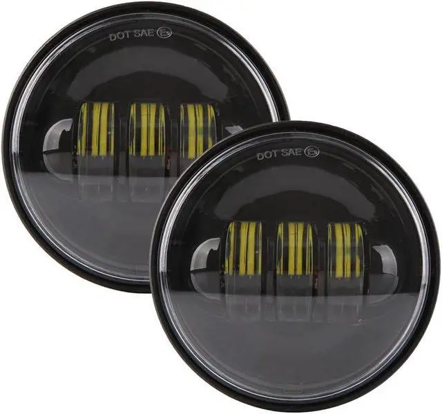 Alt view image 6 of 6 - 4.5 Inch LED Passing Fog Lights Compatible with Harley Davidson 2 PCS Black | Motorcycle Fog Lamps Fit for Road King Street Glide Ultra Classic Electra Glide Auxiliary Light Bulb Projector Driving