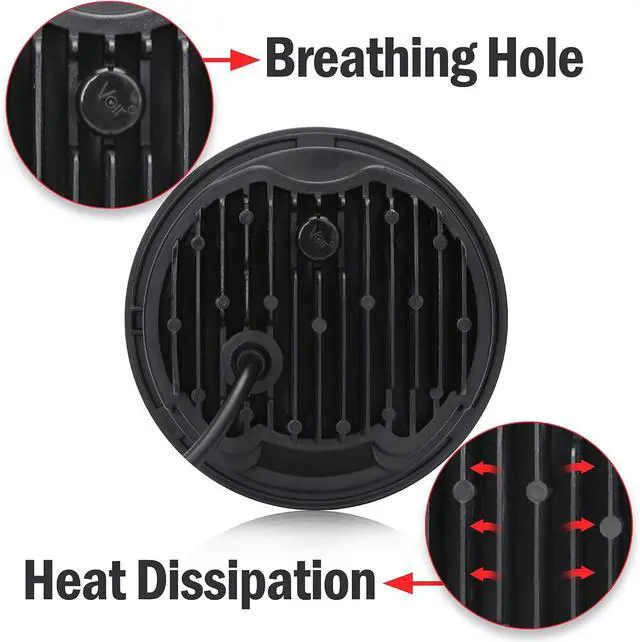 Alt view image 5 of 6 - 5 3/4" 5.75 Inch Motorcycle LED Headlight Compatible with Dyna Sportster Iron 883 Street BOB Low Rider Super Wide Headlamps with Round Projector Driving Light -Black