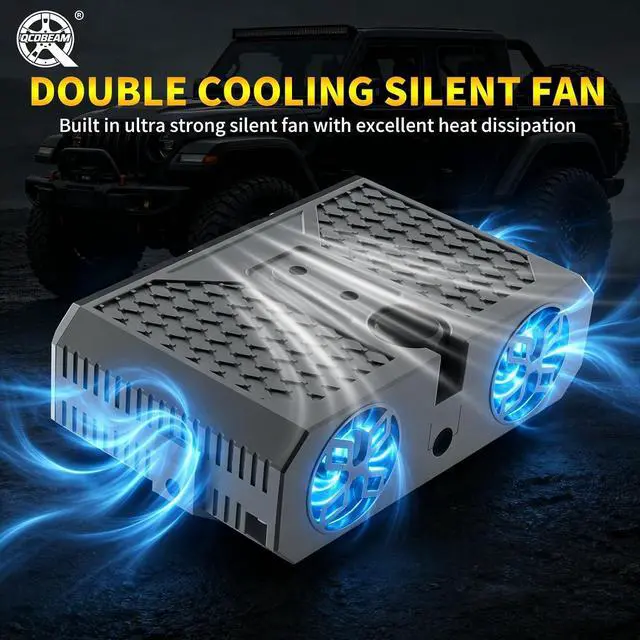 Alt view image 3 of 7 - Three LED Grille Running Lights Projector Fog Lights with High and Low Beams, IP68 Waterproof, Suitable for Cars, Trucks, Off-Road SUVs, Pickups, Motorcycles