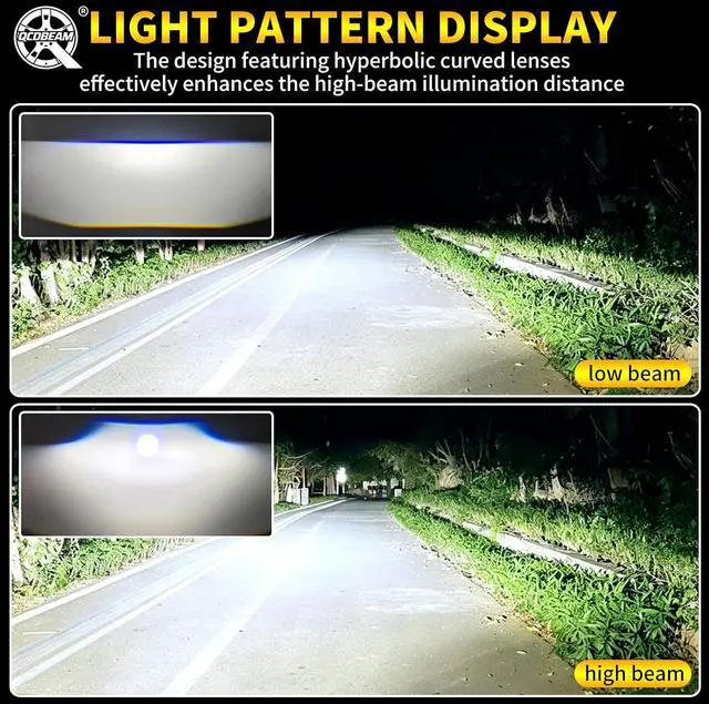 Alt view image 4 of 7 - Three LED Grille Running Lights Projector Fog Lights with High and Low Beams, IP68 Waterproof, Suitable for Cars, Trucks, Off-Road SUVs, Pickups, Motorcycles