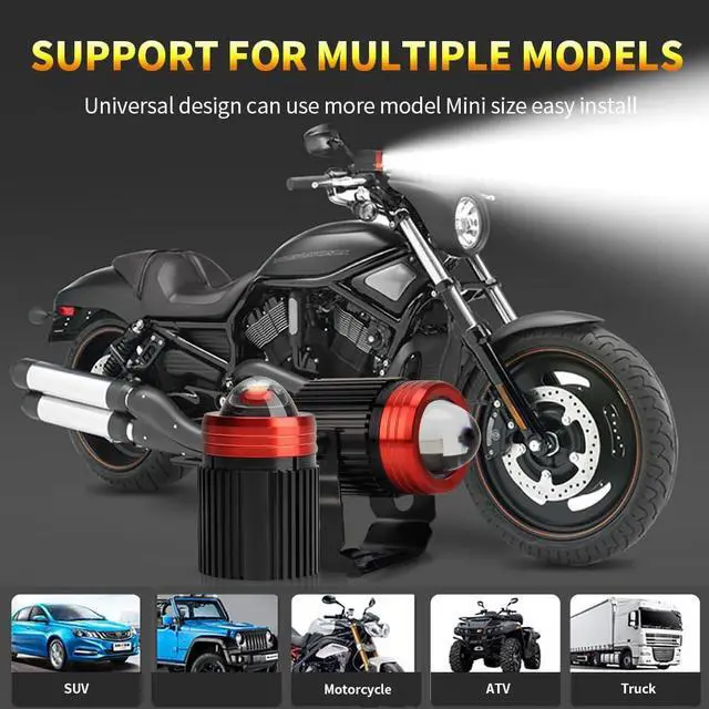 Alt view image 6 of 7 - Motorcycle Led Fog Lights 3000K Amber Yellow 6500K White Driving Light 24W 3000LM IP65 High Low Beam Avoiding Blinding Driver Spot Light DRL for Jeep Car SUV Truck ATV (Mini Fog-24W-M)