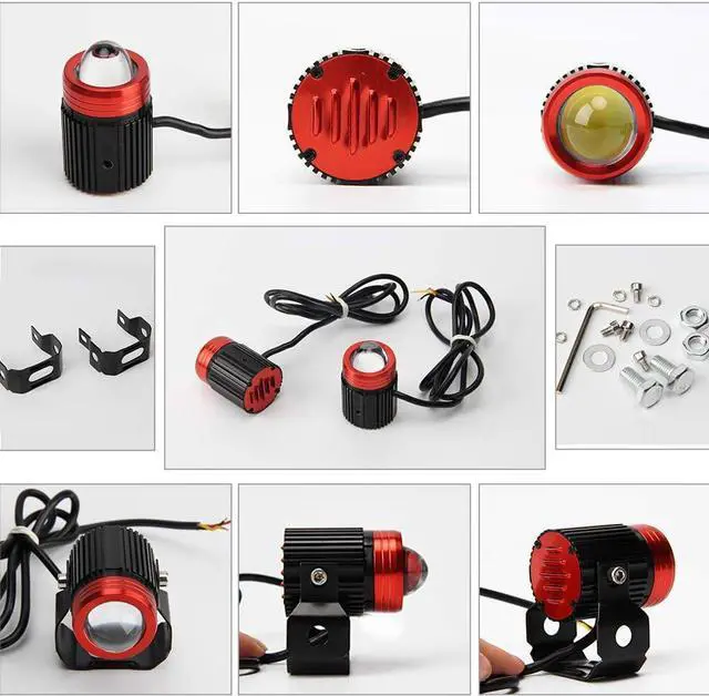 Alt view image 7 of 7 - Motorcycle Led Fog Lights 3000K Amber Yellow 6500K White Driving Light 24W 3000LM IP65 High Low Beam Avoiding Blinding Driver Spot Light DRL for Jeep Car SUV Truck ATV (Mini Fog-24W-M)