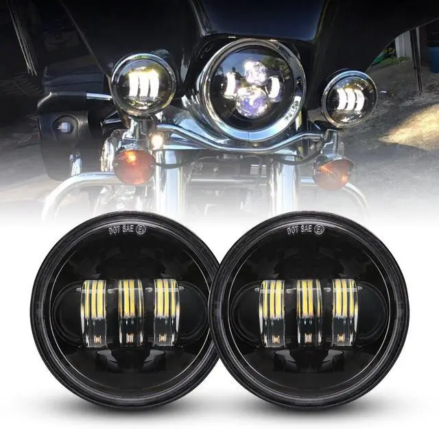 Alt view image 2 of 7 - 4.5 inch Black LED Auxiliary Spot Fog Passing Lights Lamp for Motorcycles Projector Driving Lamp