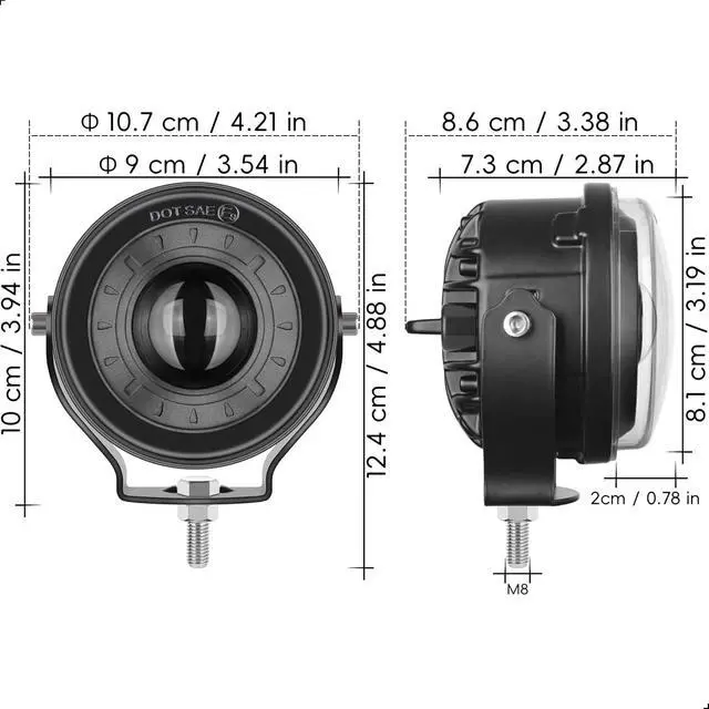Alt view image 2 of 7 - 3.5 Inch Round LED Fog Lights, Anti-Glare Off Road LED Pod Lights | 12V 24V, Auxiliary LED Driving Lights, Waterproof, Aluminum, Projector Lens for Offroad, Motorcycle, Trucks, Golf Cart, ATV