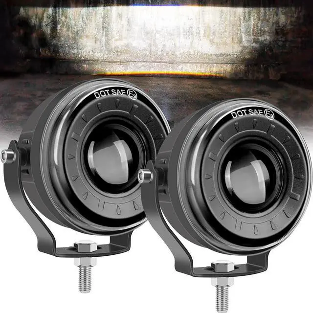 Main image of 3.5 Inch Round LED Fog Lights, Anti-Glare Off Road LED Pod Lights | 12V 24V, Auxiliary LED Driving Lights, Waterproof, Aluminum, Projector Lens for Offroad, Motorcycle, Trucks, Golf Cart, ATV