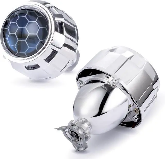 Main image of 2.5 Inch Honeycomb Bixenon Projector Lens with Sliver Chrome Shrouds,High/Low Beam Function Mini H1 Fit for H1 H4 H7 Car Motorcycle Retrofit