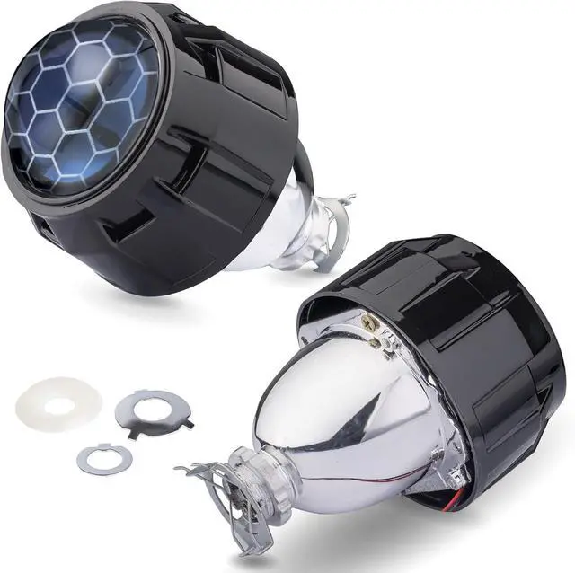 Main image of 2.5 Inch Honeycomb Bixenon Projector Lens with Black Shrouds Fit for H1 H4 H7 Car Motorcycle Retrofit