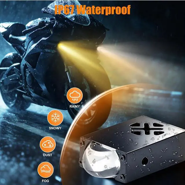 Alt view image 4 of 7 - 2PCS Mini Projector Grill Driving Lights Amber White 4 Modes LED Fog Lights Super Bright Off Road Lighting for Truck Motorcycle UTV ATV