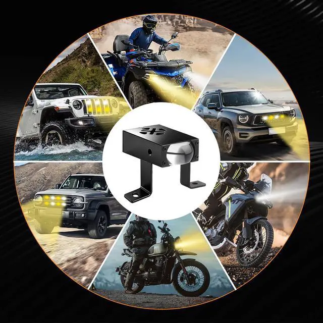 Alt view image 7 of 7 - 2PCS Mini Projector Grill Driving Lights Amber White 4 Modes LED Fog Lights Super Bright Off Road Lighting for Truck Motorcycle UTV ATV