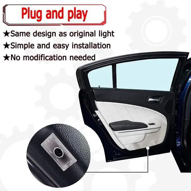 Alt view image 7 of 7 - Never Fade Car LED Door Logo Compatible with 300 300C 300S 2005-2022 Projector Ghost Shadow Light, for 300 Accessories Door Light Logo LED Laser Car Courtesy Step Light HD (White)