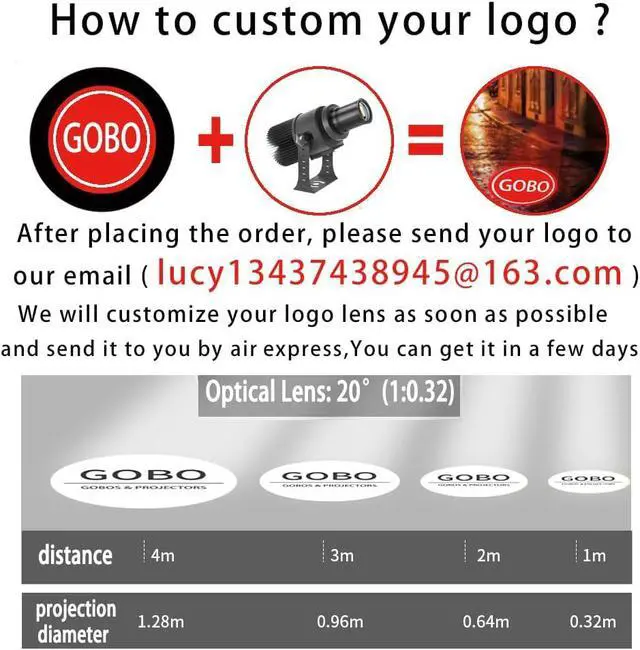 Alt view image 3 of 7 - 40W Custom GOBO P Led Logo Lights Image for Store Business Outdoor and Indoor I Waterproof with Remote Control (40, Watts)