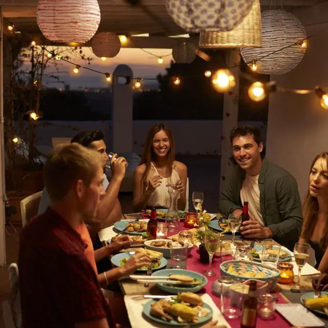 Alt view image 7 of 7 - Outdoor String Lights, 240FT Patio Lights with 124 Shatterproof G40 Globe Bulb(4 Spare), Waterproof Connectable Dimmable LED Hanging Lights for Outside Backyard Porch Balcony Gazebo (120FTx2)
