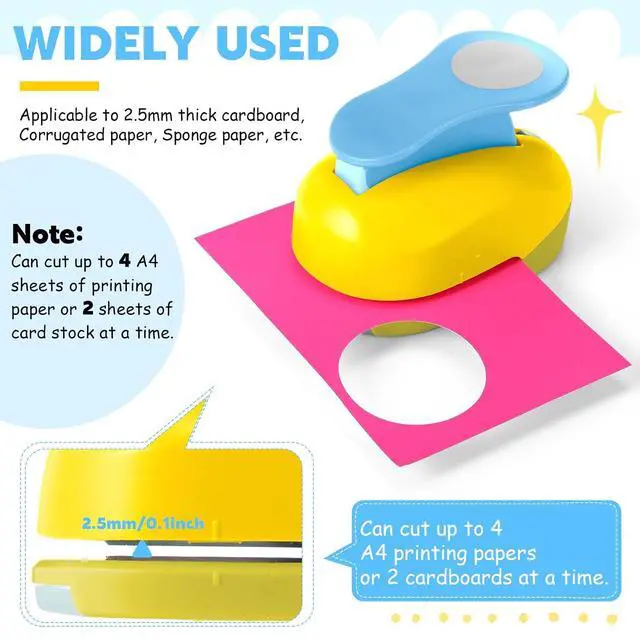 Alt view image 6 of 6 - Hole Punches 6 Shapes with Cardstock for Kids,Multiple Styles,2 Inch | Paper Punchers Ideal for Scrapbooking Card Making, Star Heart Circle Flower Shapes, Safe Design, Classroom Craft Supplies
