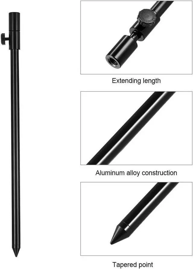 Alt view image 4 of 6 - Fishing Bite Alarm & Bankstick Set - Includes 3 LED Alarms, 3 Swinger Indicators, 3 Telescopic Rod Holders & Waterproof Carry Bag for Carp Fishing Gear